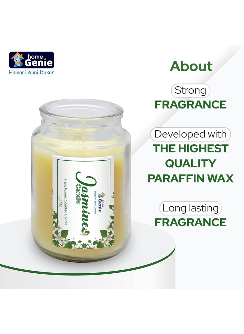 HOME GENIE Home Genie Scented Jar Candles Pure and Organic Soy Wax Candle Scented Jar Candle for BirthdayDiwaliChristmasOffice Homespa 160gm Each Jasmine Burning Time 72 Hours Approx  - Image 5
