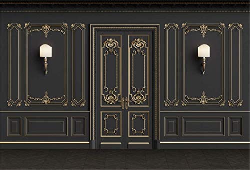 Leyiyi 8x65ft Vintage Room Inside Backdrop European Frame French Door Modern Castle House Cementery Wall Vintage Lantern Photo Background Cowboy Kids Birthday Portrait Studio Prop Vinyl Wallpaper - Image 1