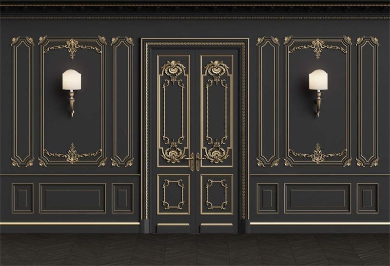 Leyiyi 8x65ft Vintage Room Inside Backdrop European Frame French Door Modern Castle House Cementery Wall Vintage Lantern Photo Background Cowboy Kids Birthday Portrait Studio Prop Vinyl Wallpaper - Image 3