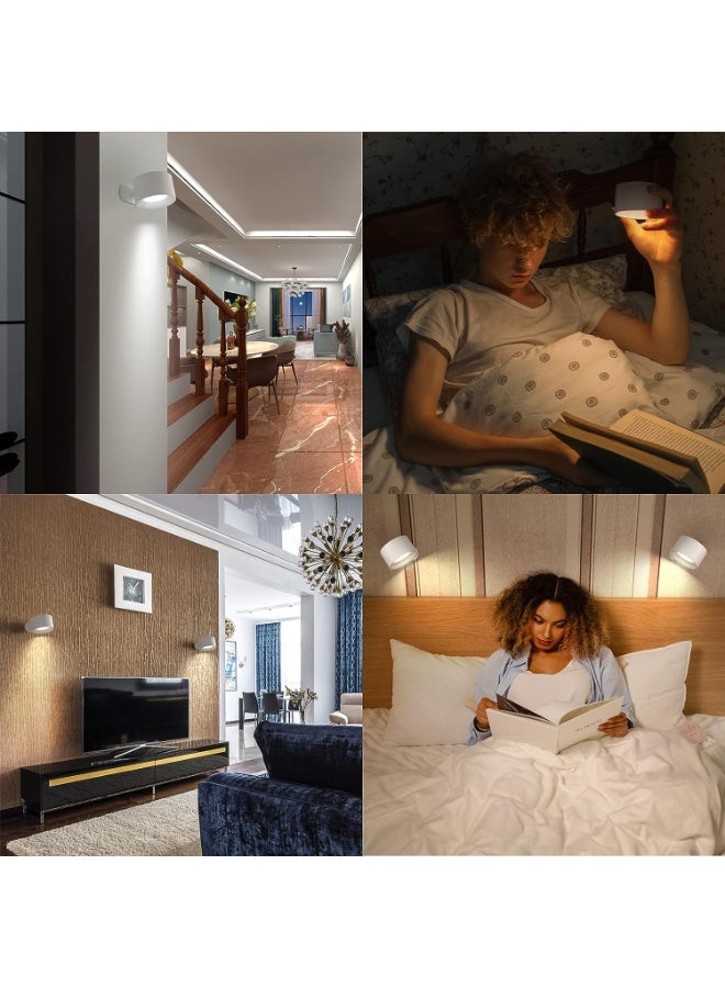 LED Sconces, Touch and Remote Control USB Rechargeable LED Wall Light Cordless 360° Rotate Magnetic Mount Wall Light for Bedroom Reading Light Color : White(Remote Control) - Image 5