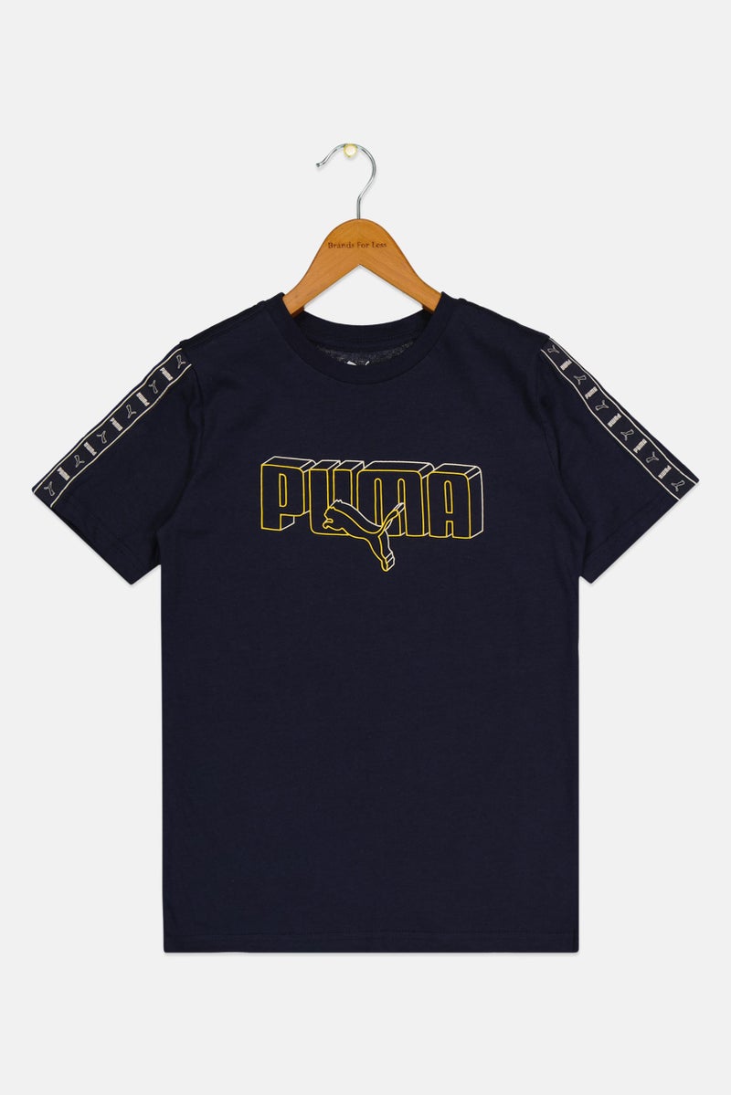 PUMA Kids Boy Sportswear Fit Short Sleeve Outdoor T-Shirt, Navy - Image 1