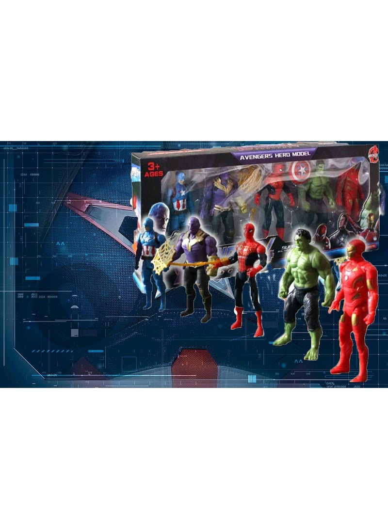 Avengers Toy Set Super Hero Avengers Kids Toy Set of 5 Super Hero Action Figure for Boys Kids Children Best Gift for Birthday (Multicolor)