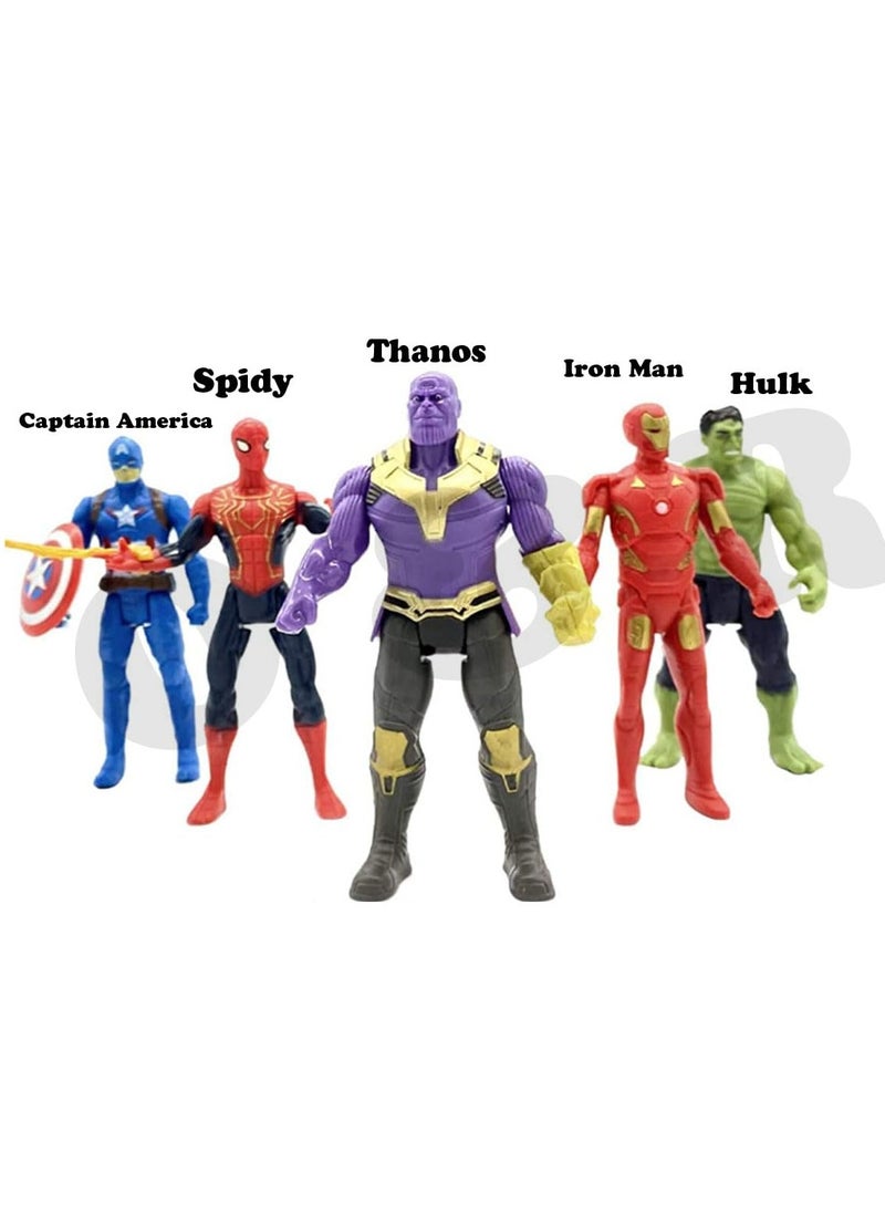 Avengers Toy Set Super Hero Avengers Kids Toy Set of 5 Super Hero Action Figure for Boys Kids Children Best Gift for Birthday (Multicolor)