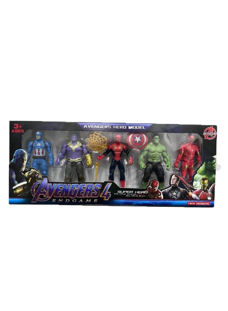 Avengers Toy Set Super Hero Avengers Kids Toy Set of 5 Super Hero Action Figure for Boys Kids Children Best Gift for Birthday (Multicolor)