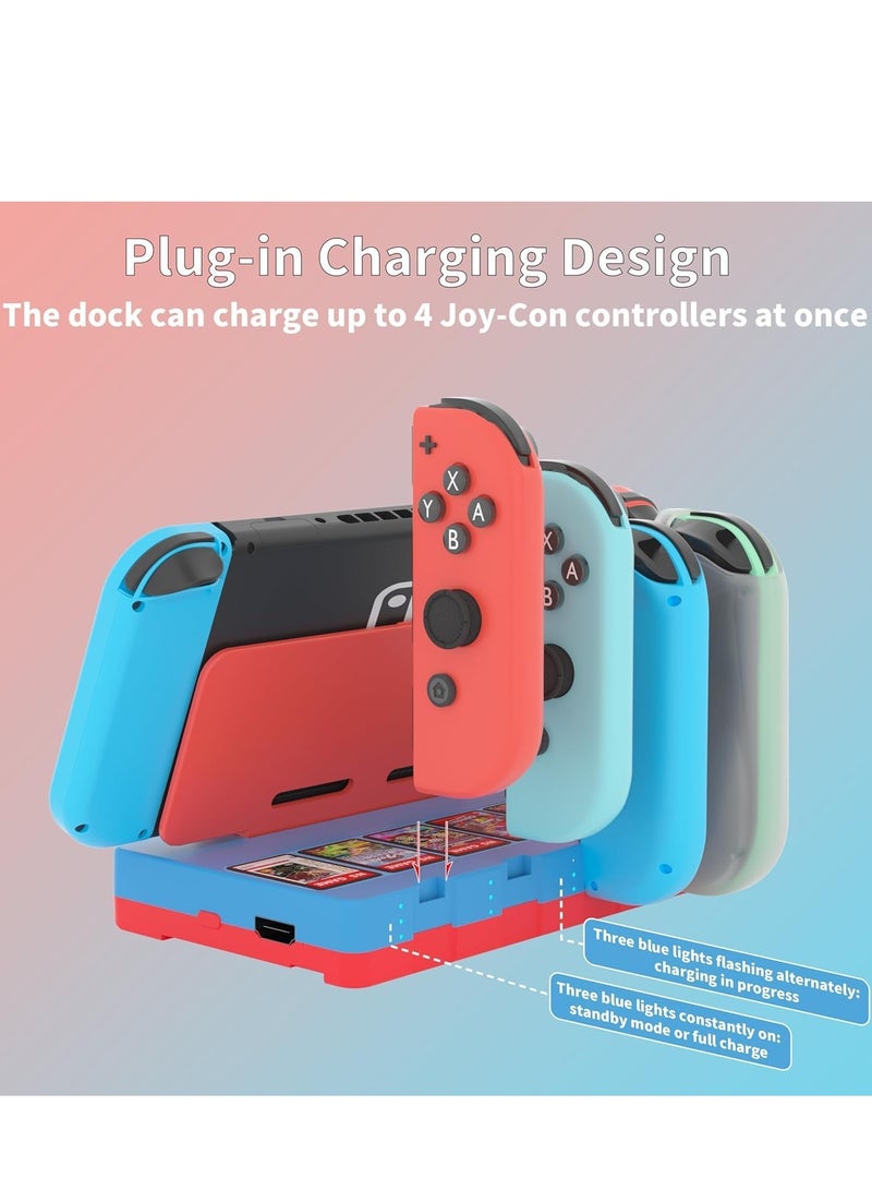 Switch TV Dock with Joycon Charger and 4K HDMI, Charging Stand for Switch Controllers with 6 Game Slots - Image 2