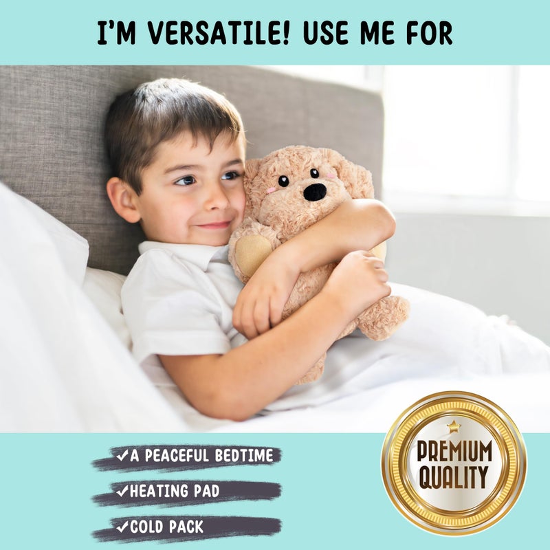 Happy Fuel Golden Retriever Dog Microwavable & Weighted Puppy Stuffed Animals- 1.5 Lbs Unscented Doodle Heating Pad for Warmth, Period Cramps & Anxiety, Cute Dog Plushie Toy Gifts for Women Girls & Kids - Image 3