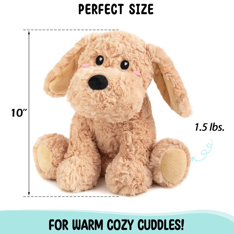 Happy Fuel Golden Retriever Dog Microwavable & Weighted Puppy Stuffed Animals- 1.5 Lbs Unscented Doodle Heating Pad for Warmth, Period Cramps & Anxiety, Cute Dog Plushie Toy Gifts for Women Girls & Kids - Image 4