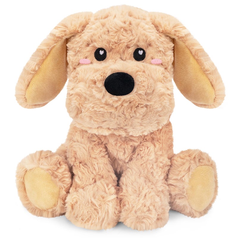Happy Fuel Golden Retriever Dog Microwavable & Weighted Puppy Stuffed Animals- 1.5 Lbs Unscented Doodle Heating Pad for Warmth, Period Cramps & Anxiety, Cute Dog Plushie Toy Gifts for Women Girls & Kids - Image 1