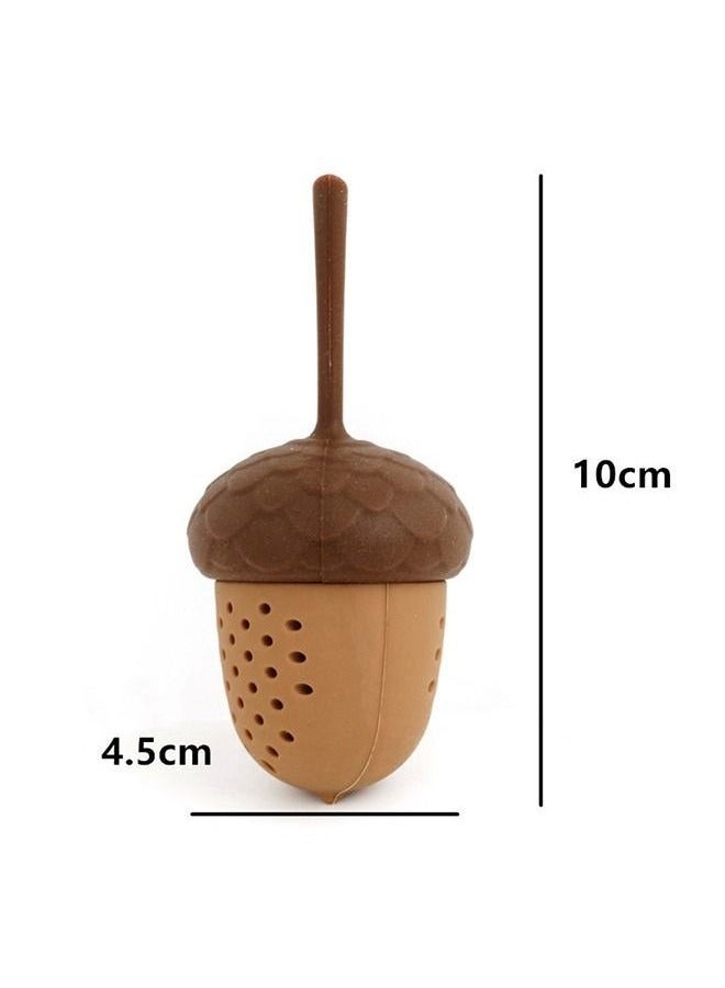 Pine Cones Tea Infuser Strainer, Reusable Lovely Silicone Loose Leaf Tea Filter, High Temperature Resistance Non Toxic Tea Infusers (Brown)  - Image 2