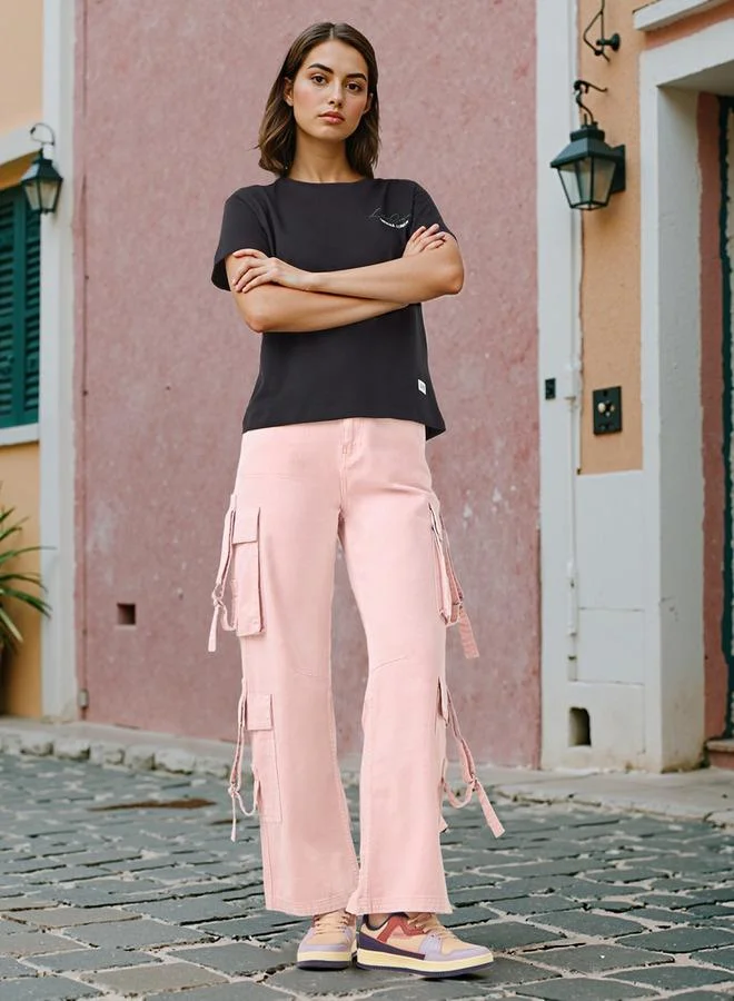 لي كوبر تيشيرت بشعار إل سي للنساء