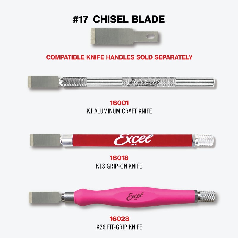 Excel Blades #17 Chisel Blades â€“ 100 Pack Carbon Steel Chisel Replacement Blades - Heavy Duty Craft Knives Blade Set For Precision Chiseling, Shaving, Carving & Trimming â€“ Made in USA - Image 5