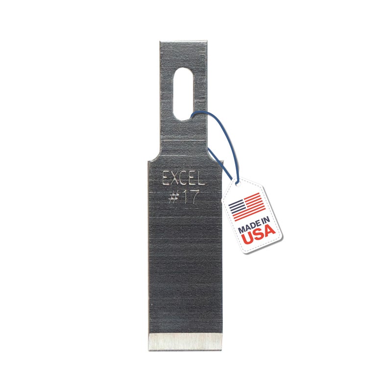 Excel Blades #17 Chisel Blades â€“ 100 Pack Carbon Steel Chisel Replacement Blades - Heavy Duty Craft Knives Blade Set For Precision Chiseling, Shaving, Carving & Trimming â€“ Made in USA - Image 1