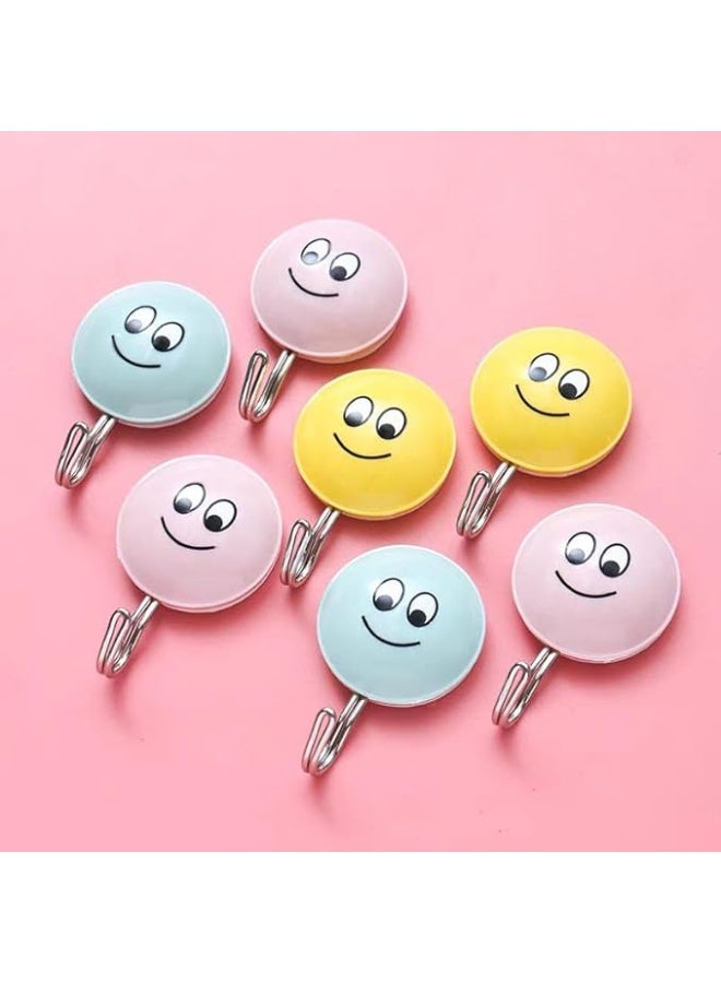 2-piece adhesive hook set, smiley face design, for hanging keys and caps - Image 1