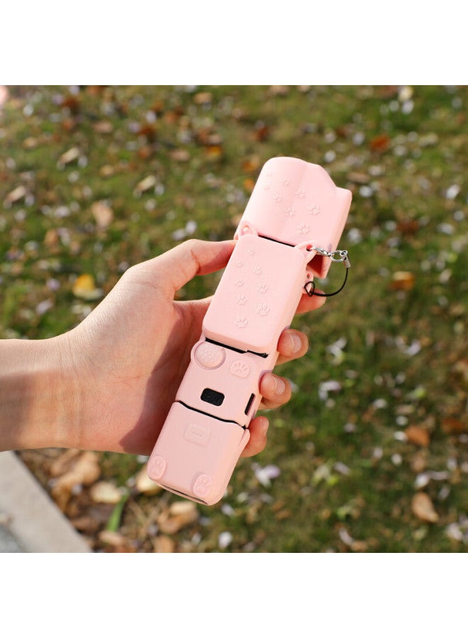 Qiye Protective Case Silicone Cover, Suitable For Dji Pocket 3 Accessories, Lingshou 3 Camera Screen Cover, Hand Strap Wristband, Pink Six-piece Set
