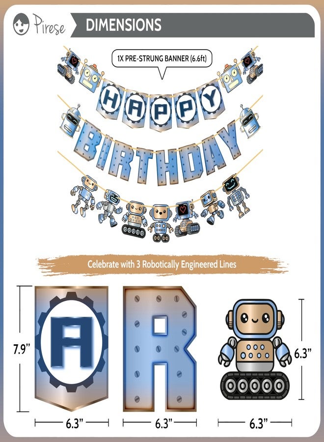 Pirese Robot Birthday Party Decorations, Robot Party Decorations, Robot Happy Birthday Banner | Robot Party Supplies | Robot Decorations | Robot Balloons | Robot Birthday Decorations | Kids Robot Decor - Image 3