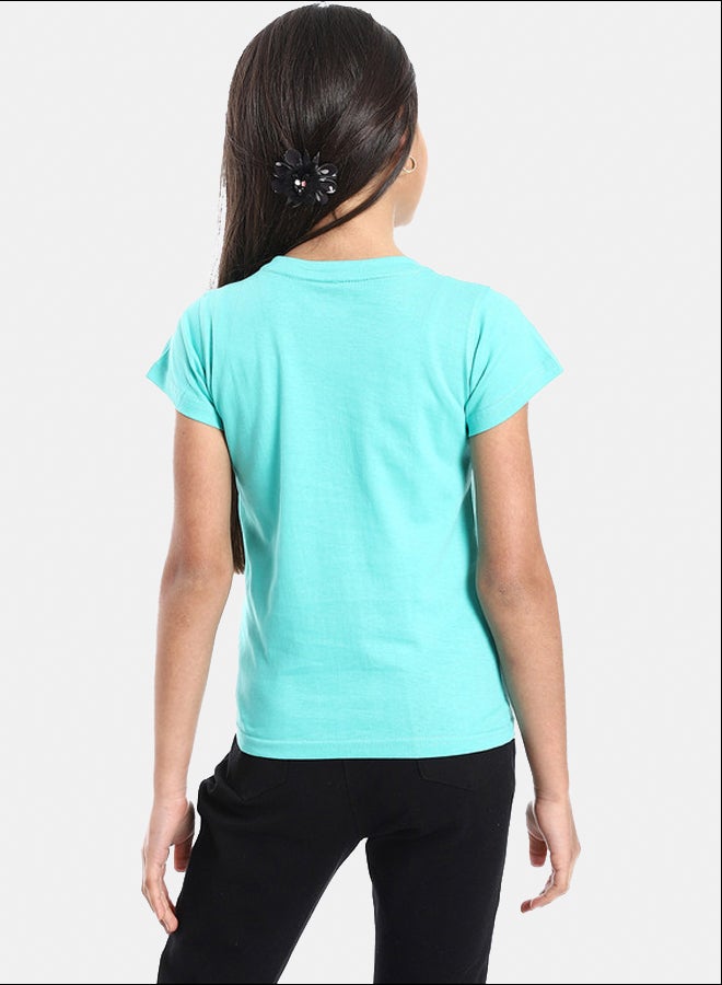 DIADORA Girls Cotton Printed T-Shirt - Image 3