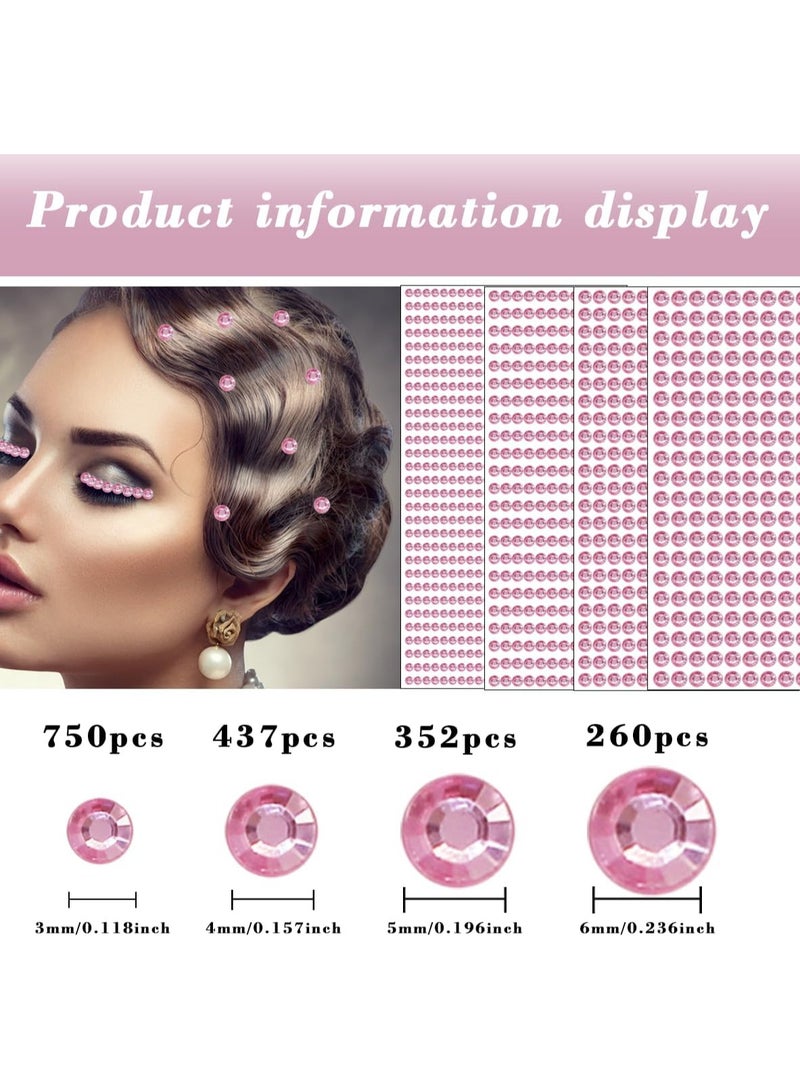 1799 Pcs 4 Sheets Rhinestone Stickers 3/4/5/6 mm Self Adhesive Rhinestones Gems for Face Eyes Makeup Hair Body - Image 3