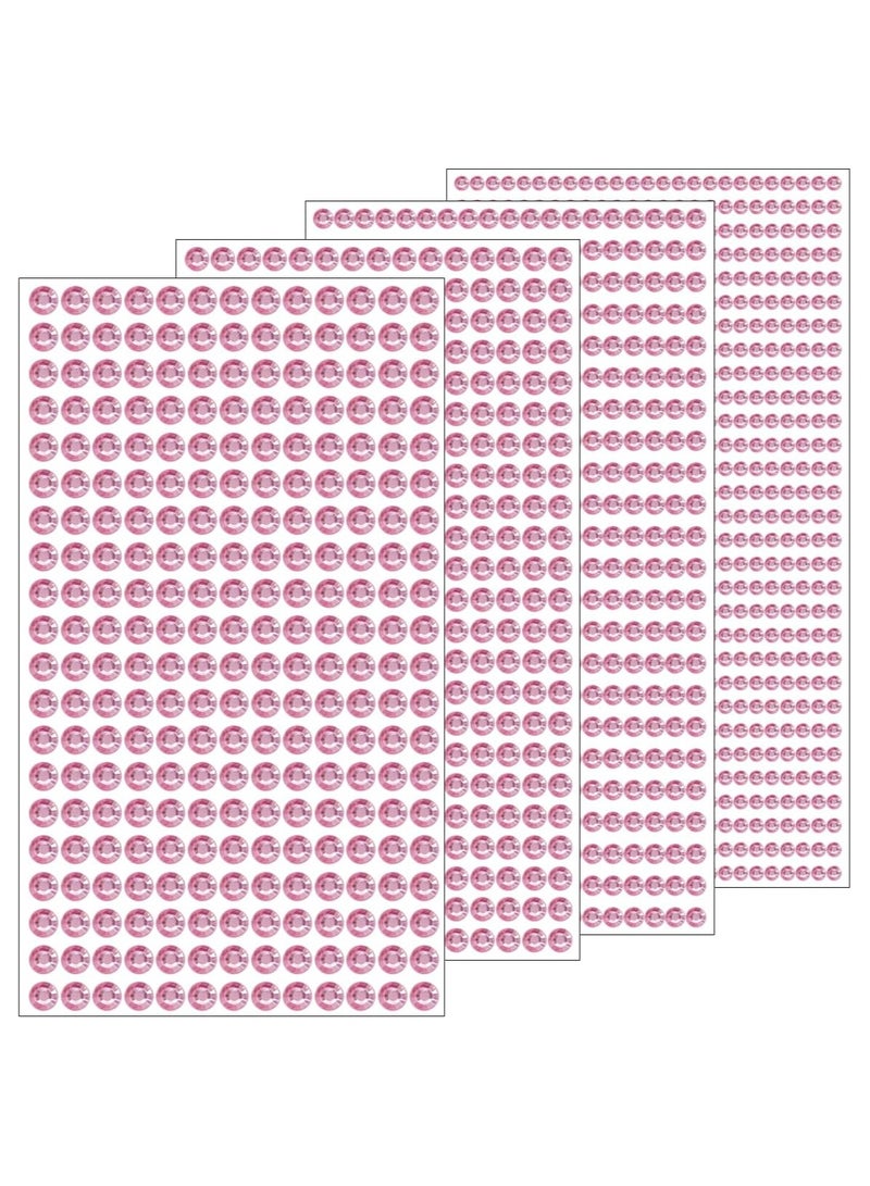 1799 Pcs 4 Sheets Rhinestone Stickers 3/4/5/6 mm Self Adhesive Rhinestones Gems for Face Eyes Makeup Hair Body - Image 1