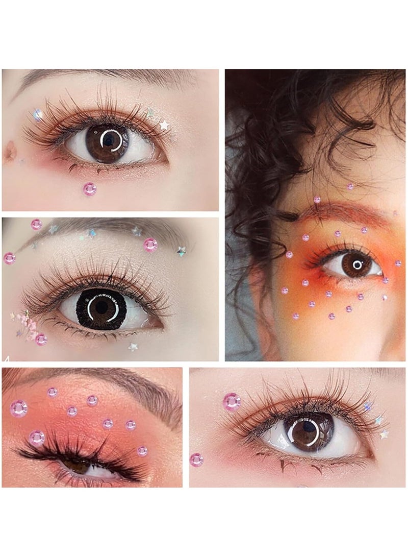 1799 Pcs 4 Sheets Rhinestone Stickers 3/4/5/6 mm Self Adhesive Rhinestones Gems for Face Eyes Makeup Hair Body - Image 5