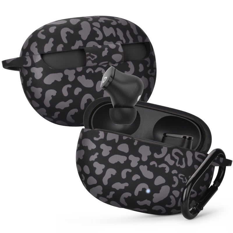 AIRSPO Silicone Case Compatible with Beats Studio Buds Case 2021 Soft Protective Cover for Beats Wireless Earbuds with Keychain (Black Leopard) - Image 2