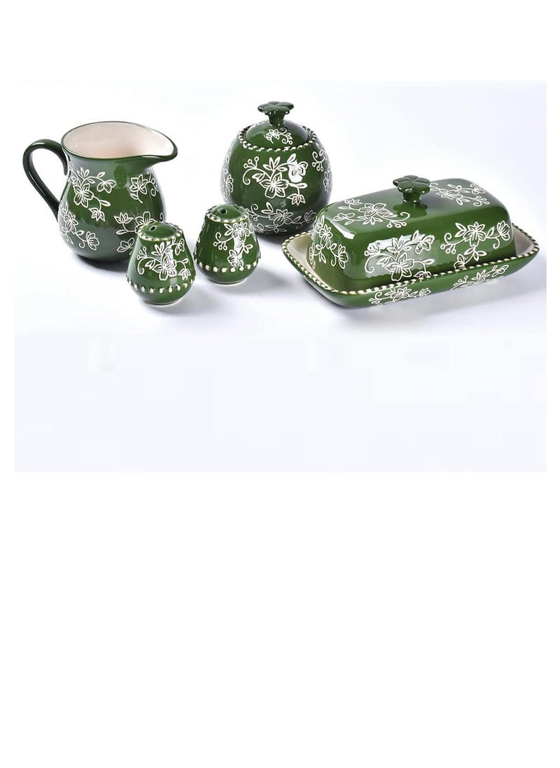 Temp-tations temp-tations® Floral Lace Bakeware Set,7 Piece Completer Set- Green  - Image 1