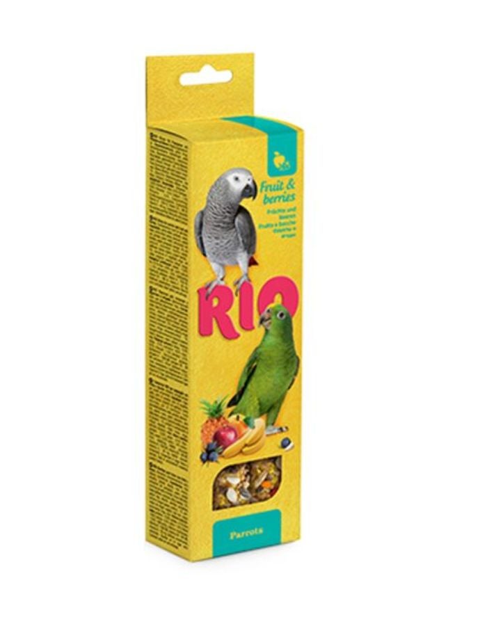 أعواد ريو للببغاوات مع الفواكه والتوت - وجبات مغذية 2 × 90 غرام