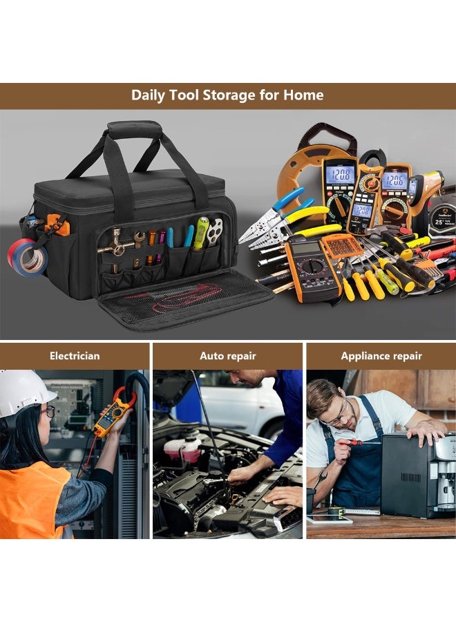 Serplex® Tool Bag Travel Tool Bag 14'' Tools Organizer Bag Waterproof Nylon Tool Handbag Enhanced Wear-resistant Base Design Portable Hardware Tool Bag Organizer for Electricians, Plumbers - Image 5