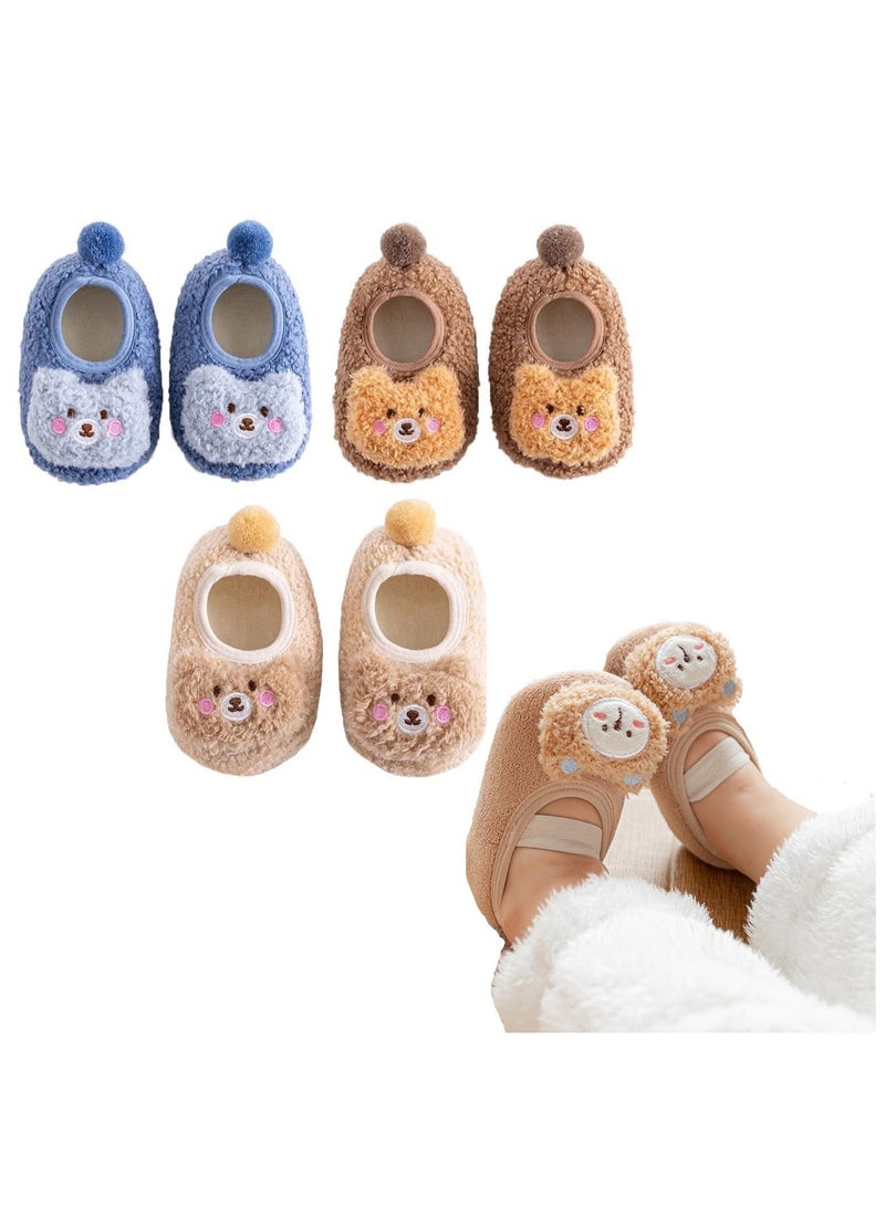 Y&D 3 Pairs Of Baby Walking Soft Sole Anti Slip Thickened Floor Socks Slippers - Image 1