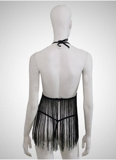 ovitio Black Lingerie Set with Chiffon Details, Two Pieces  - Image 2
