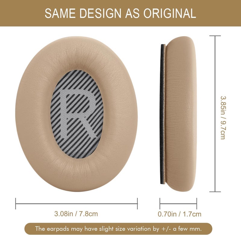 GEVO Premium Replacement Ear Pads for Bose QC35 & QC35ii Headphones Made by - Comfortable Adaptive Memory Foam and Extra Durable - Fits QuietComfort 35 & 35ii / SoundLink 1&2 AE | Beige - Image 4