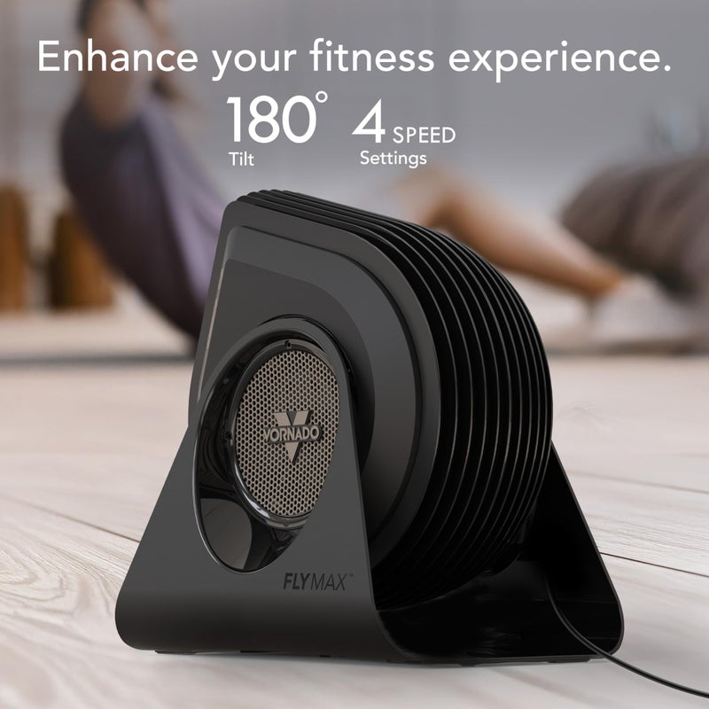 Vornado FLY MAX High Velocity Fitness Floor Fan, Omnidirectional Remote with Equipment Straps, 4 Speed Settings, Adjustable Tilt, Whole Room Circulation, Powerful Fan for Training Sessions, Black - Image 2