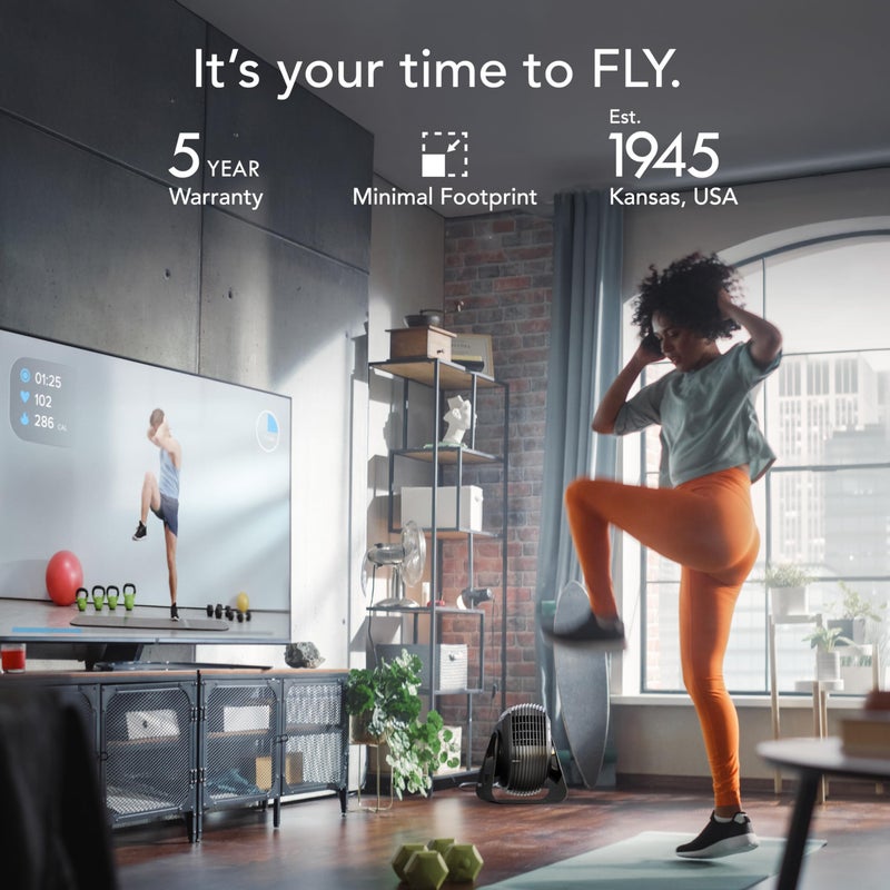 Vornado FLY MAX High Velocity Fitness Floor Fan, Omnidirectional Remote with Equipment Straps, 4 Speed Settings, Adjustable Tilt, Whole Room Circulation, Powerful Fan for Training Sessions, Black - Image 3