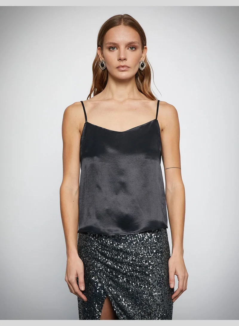 كوتون Strappy Satin Blouse