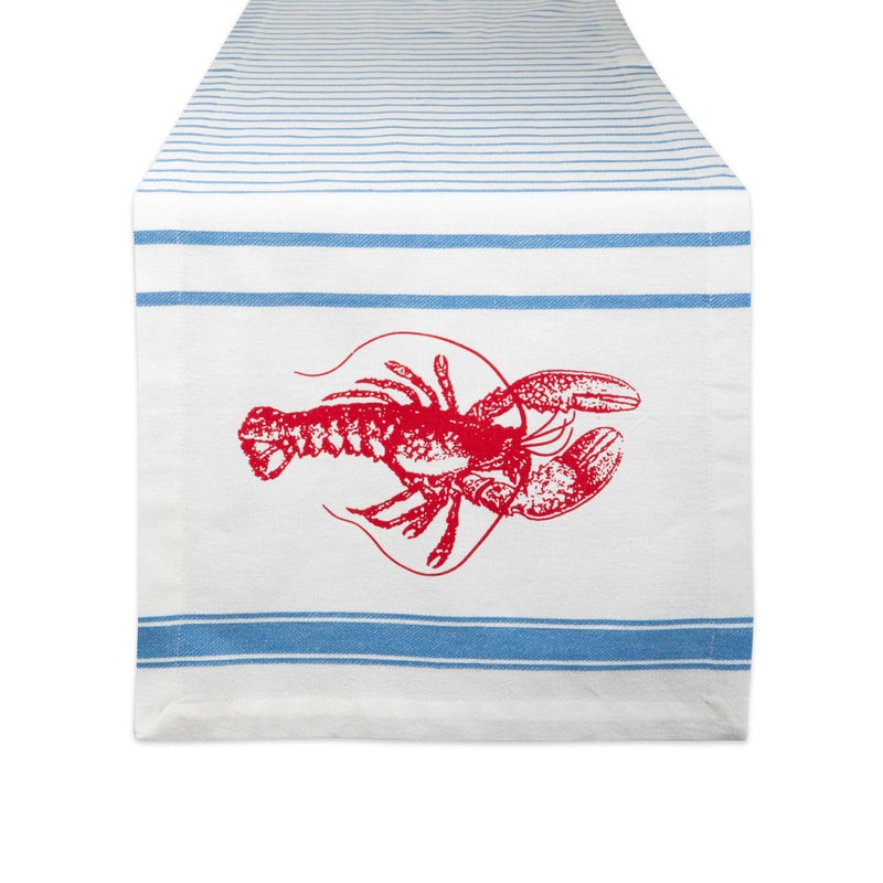 DII Table Top Dcor Collection Spring Summer Table Runner 14x72 Lobster Stripe Print