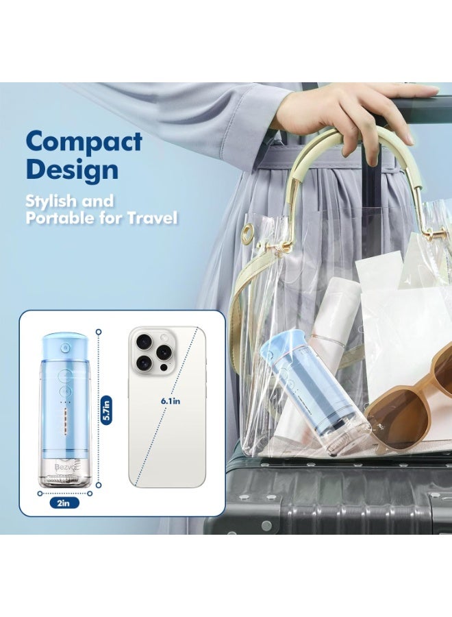 Bezvoi Water Flosser Mini Cordless Portable: 5 Modes Water Dental Floss with Telescopic Water Tank, 6 Tips, IPX7 Waterproof Oral Irrigator for Teeth Cleaning Gums,Orthodontic,Braces Dental Care (Sky Blue)  - Image 4