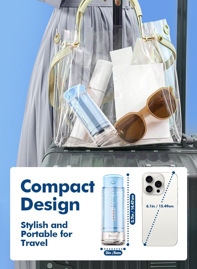 Bezvoi Water Flosser Mini Cordless Portable: 5 Modes Water Dental Floss with Telescopic Water Tank, 6 Tips, IPX7 Waterproof Oral Irrigator for Teeth Cleaning Gums,Orthodontic,Braces Dental Care (Sky Blue) - Image 4