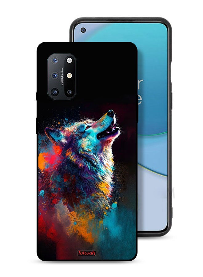 Tolwak غطاء واقي لهاتف OnePlus 8T 5G بتصميم فني ملون للذئب - Image 1