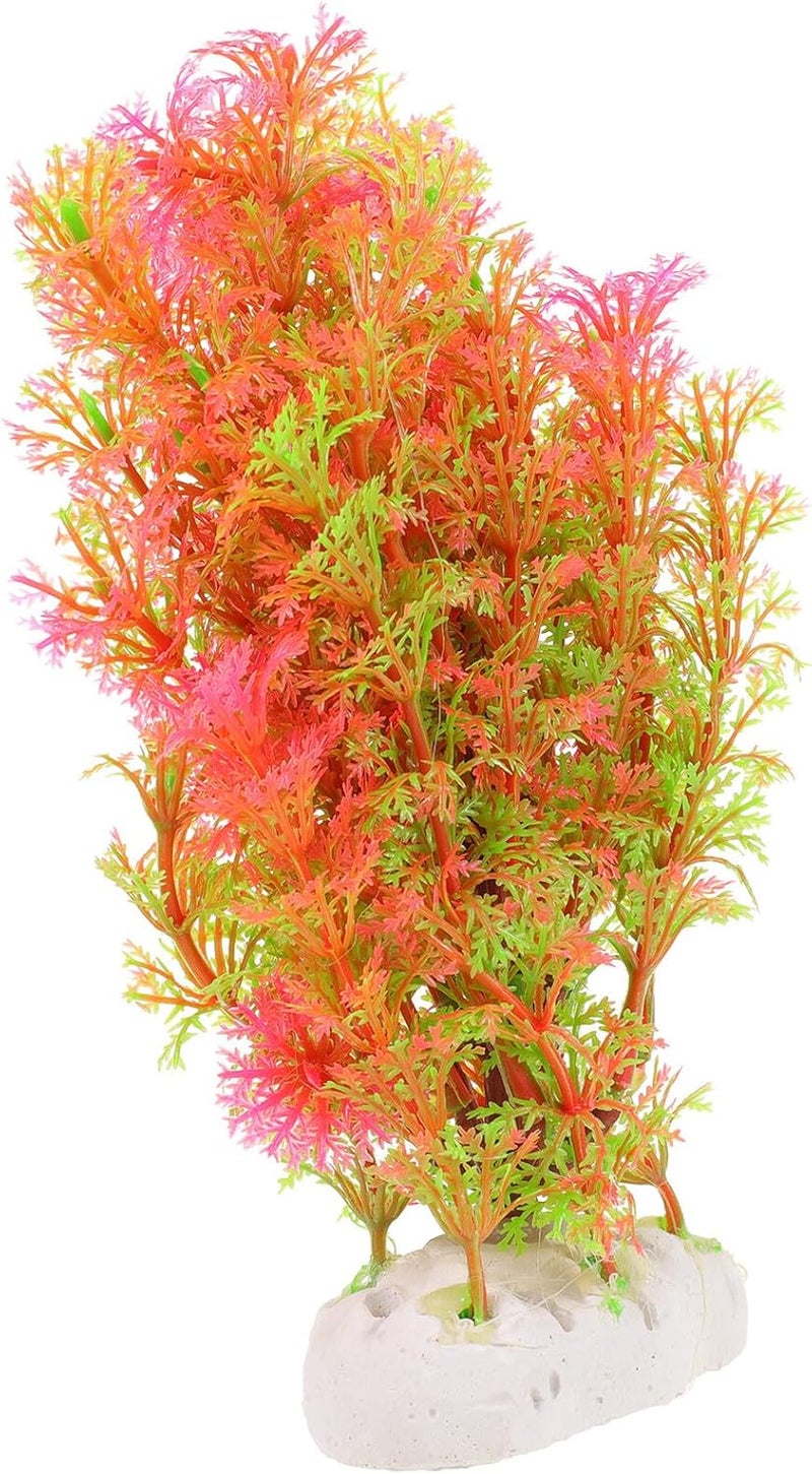 Artificial Aquarium Plant Fish Tank Decor Realistic Plastic Aquarium Accessory 18cm Pink Imitation Coconut Tree for Household - Image 1