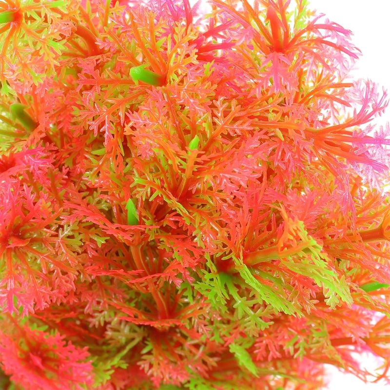 Artificial Aquarium Plant Fish Tank Decor Realistic Plastic Aquarium Accessory 18cm Pink Imitation Coconut Tree for Household - Image 3
