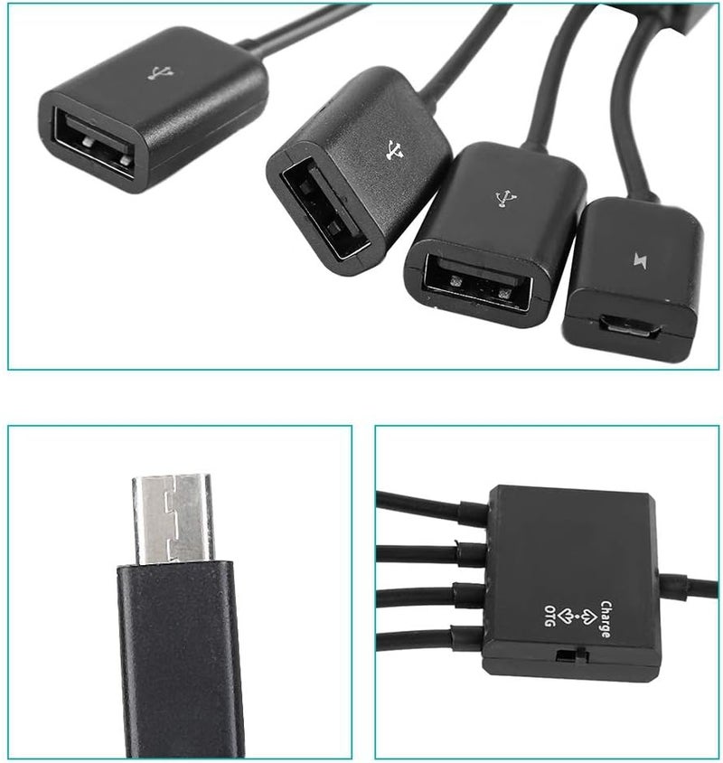 comfrt USB HUB Adaptor with Power, Micro USB HUB OTG Power Charging Host Cable Cord Card Reader Converter Adaptor for TV Stick - Image 5