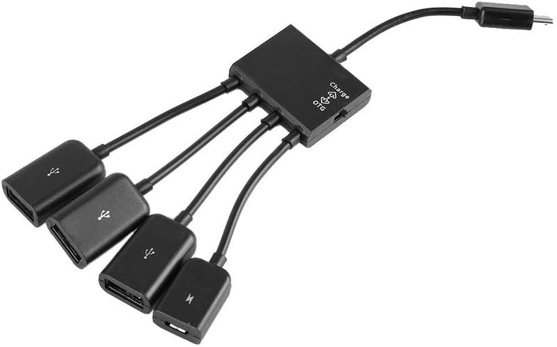 comfrt USB HUB Adaptor with Power, Micro USB HUB OTG Power Charging Host Cable Cord Card Reader Converter Adaptor for TV Stick - Image 1
