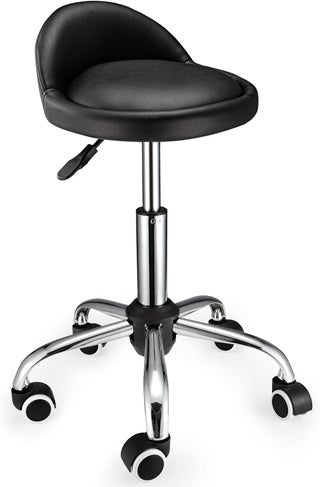 Swivel Rolling Stool with Wheels Height Adjustable Stool Chair Drafting Chair with Backrest Black - pzsku/Z1E40D1F599C66D4E70E6Z/45/_/1744137502/e60e7ab0-76aa-466c-baca-0dfebfed8b54