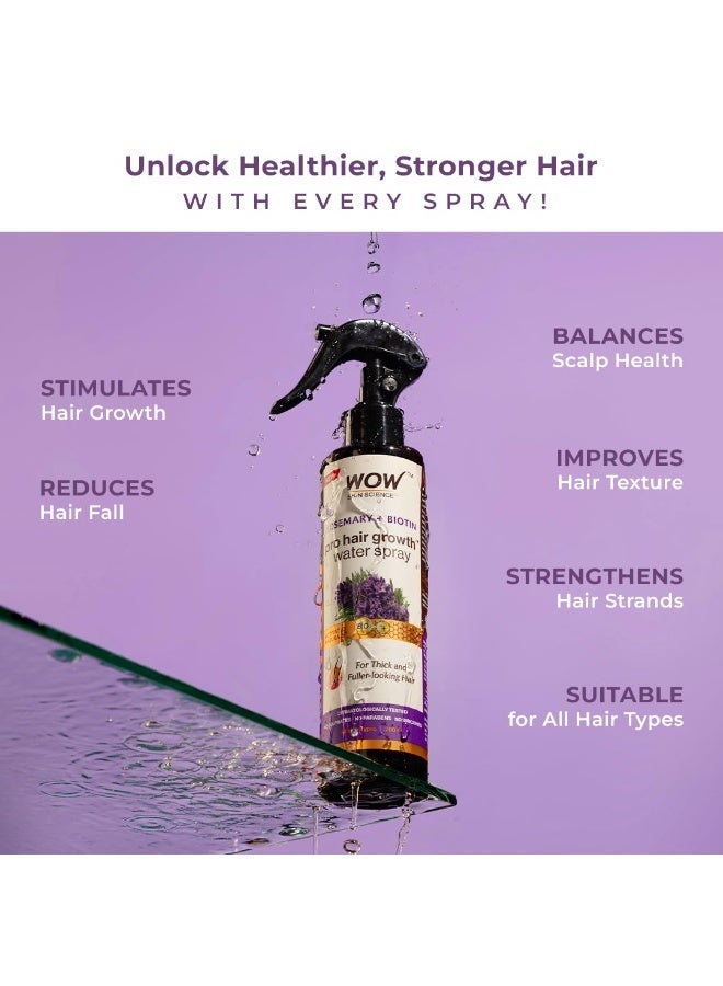 WOW Skin Science Rosemary + Biotin Pro Hair Growth Water Spray | Thicker & Fuller Hair | Rosemary Water For Hair Growth | No Parabens, Sulphates or Silicones | 200 ml - Image 2