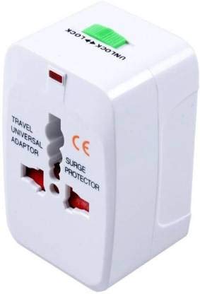 Tool Point Tool Point All in One Universal World Wide Travel Power Plug Adapter International Travel Adapter Plug Surge Protector White  - Image 1