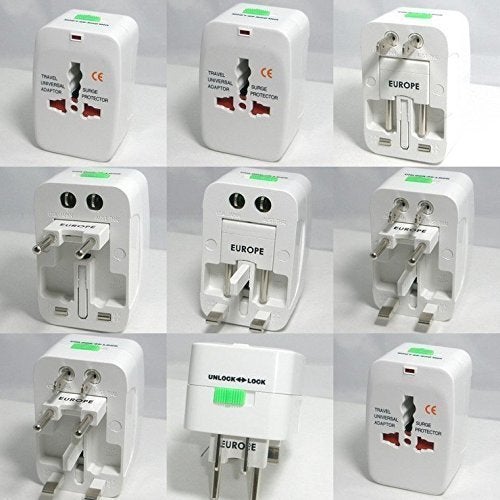 Tool Point Tool Point All in One Universal World Wide Travel Power Plug Adapter International Travel Adapter Plug Surge Protector White  - Image 2