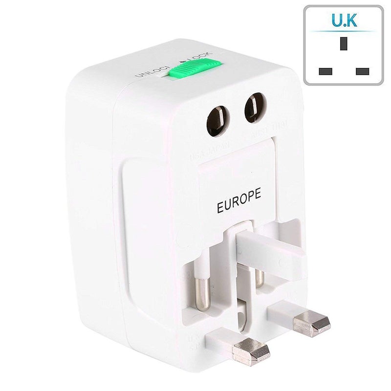 Tool Point Tool Point All in One Universal World Wide Travel Power Plug Adapter International Travel Adapter Plug Surge Protector White  - Image 3