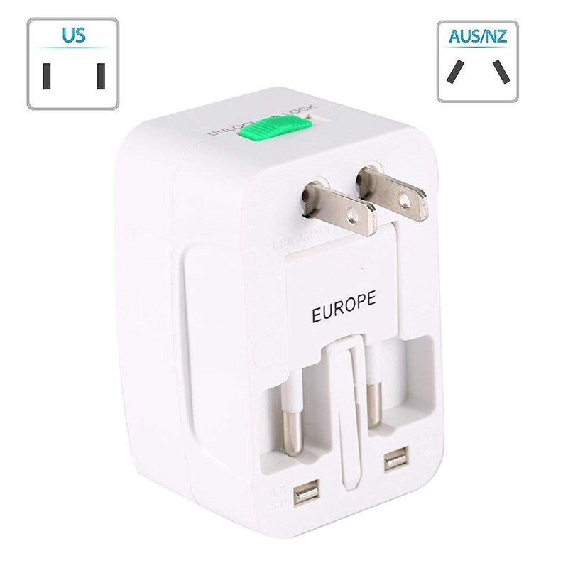 Tool Point Tool Point All in One Universal World Wide Travel Power Plug Adapter International Travel Adapter Plug Surge Protector White  - Image 4
