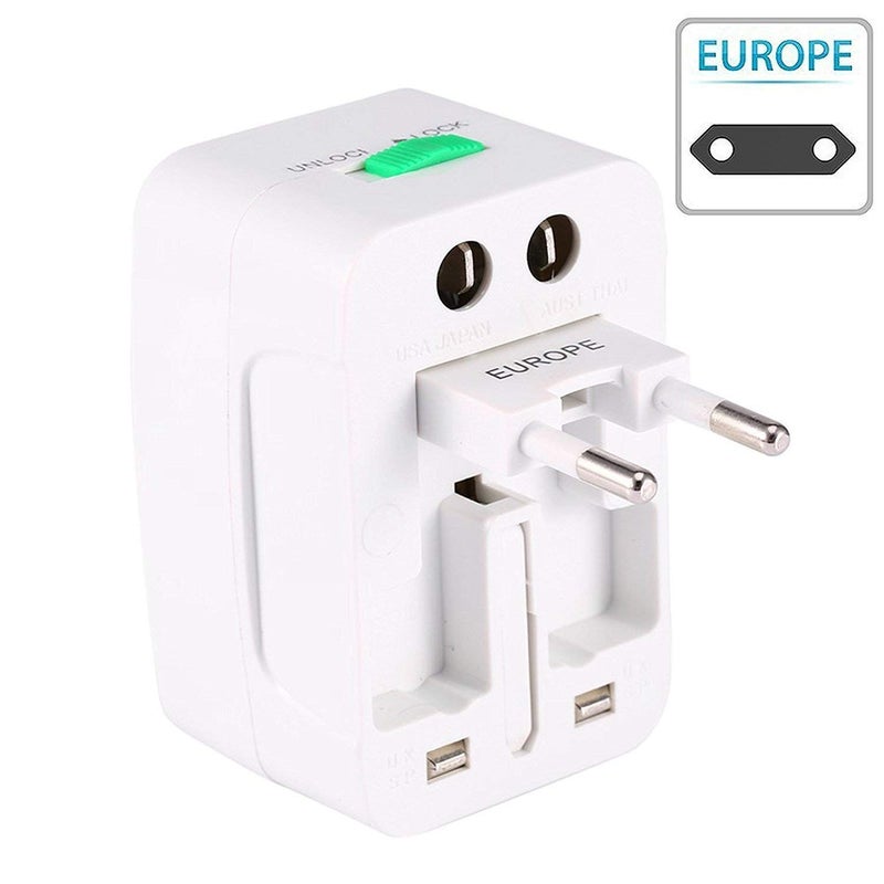 Tool Point Tool Point All in One Universal World Wide Travel Power Plug Adapter International Travel Adapter Plug Surge Protector White  - Image 5