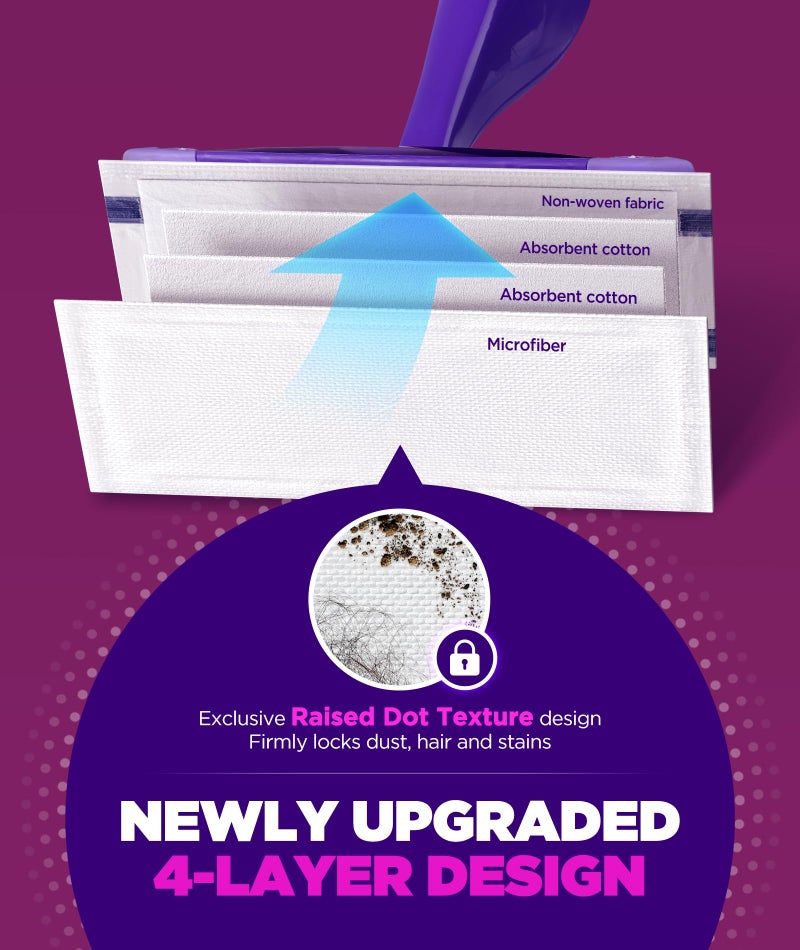 Domudy 4-Layer Super Absorbent Pad Refills for Swiffer Wet Jet Mop, Heavy Duty & No-Shedding Mopping Pads Refill, Disposable Streak-Free Cleaning for All Sealed Floors 60 Pack - Image 3