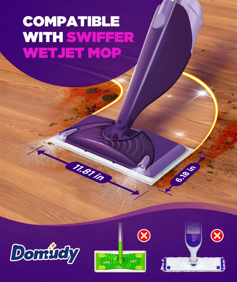 Domudy 4-Layer Super Absorbent Pad Refills for Swiffer Wet Jet Mop, Heavy Duty & No-Shedding Mopping Pads Refill, Disposable Streak-Free Cleaning for All Sealed Floors 60 Pack - Image 4